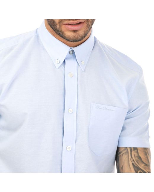 Ben Sherman Blue Short Sleeve Oxford Shirt for men