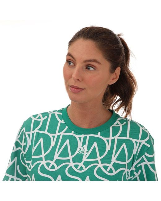 Adidas Green Graphic Boyfriend T-shirt