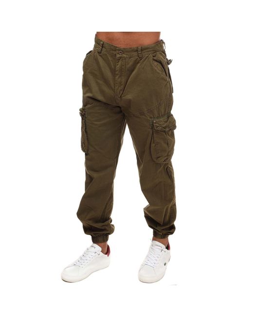 Duck and Cover Green Kartmoore Combat Pants for men