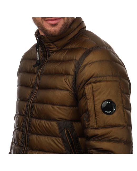C P Company Brown Shell Light Down Jacket for men