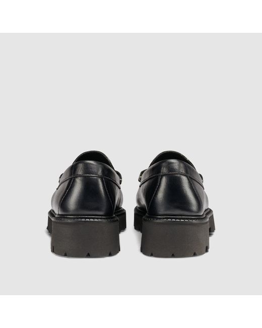 G.H.BASS Black Cow Print Whitney Super Lug Weejuns Loafers