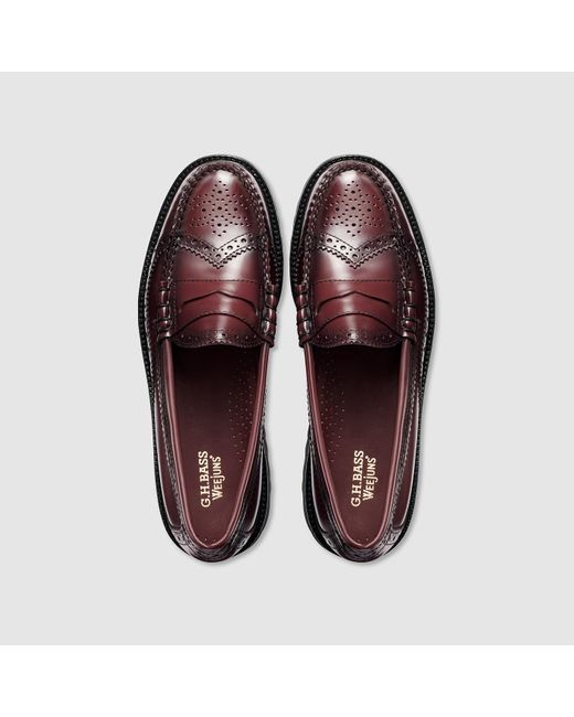G.H.BASS Brown Larson Wingtip Lug Weejuns Loafer Shoes for men