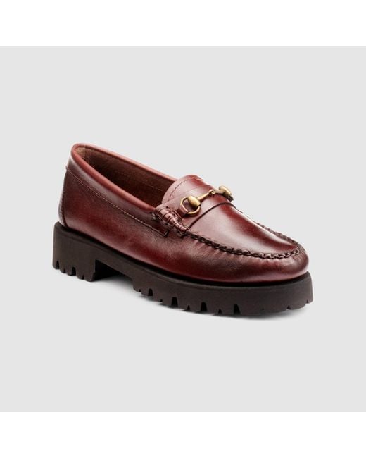 G.H.BASS Red Lianna Bit Super Lug Weejuns Loafers