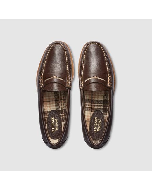 G.H. Bass Co. Larson Flannel Weejuns Loafer Shoes in Brown for