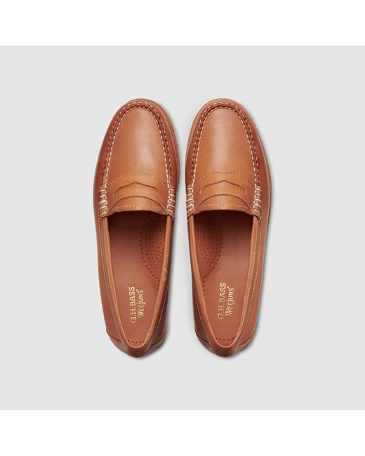 G.H.BASS Orange Whitney Vachetta Weejuns Loafer Shoes