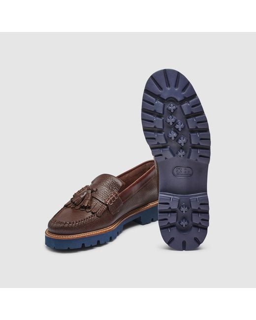 G.H.BASS Blue Layton Kiltie Super Lug Weejuns Loafer Shoes for men