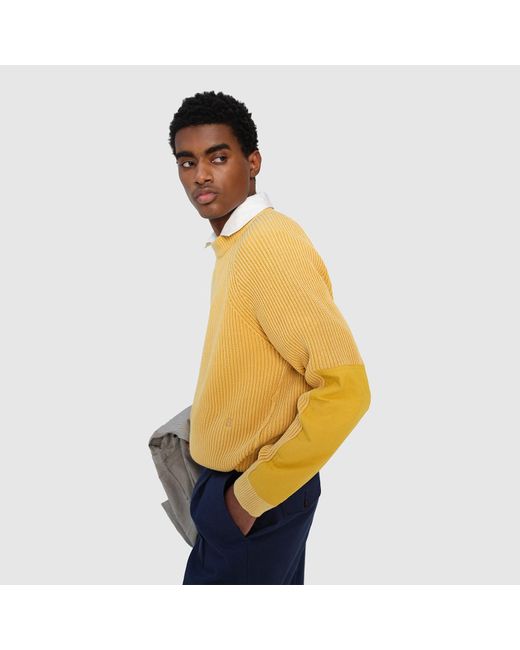G.H.BASS Yellow Unisex Braeburn Fisherman Sweater