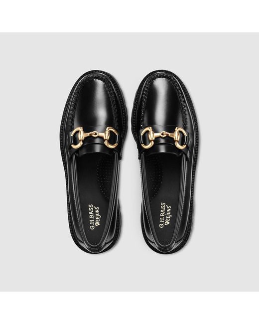 G.H.BASS Black Lianna Super Bit Super Lug Weejuns Loafer Shoes