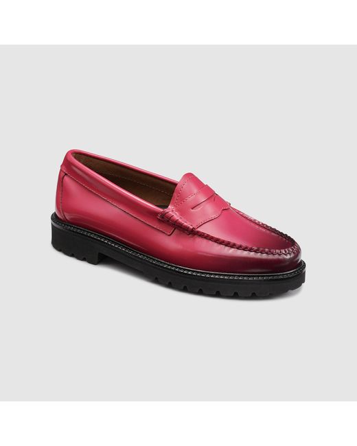 G.H.BASS Red Whitney Candy Lug Weejuns Loafers