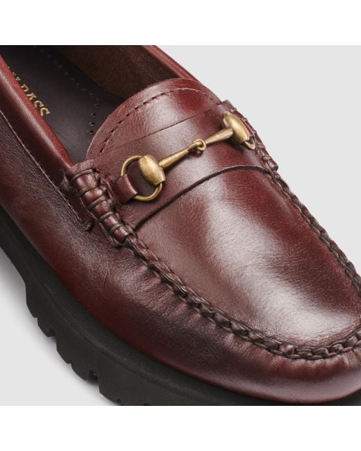 G.H.BASS Red Lianna Bit Super Lug Weejuns Loafers