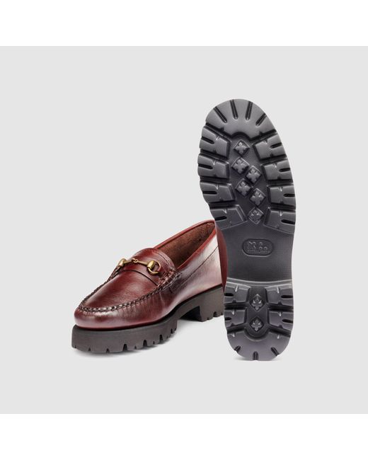 G.H.BASS Red Lianna Bit Super Lug Weejuns Loafers