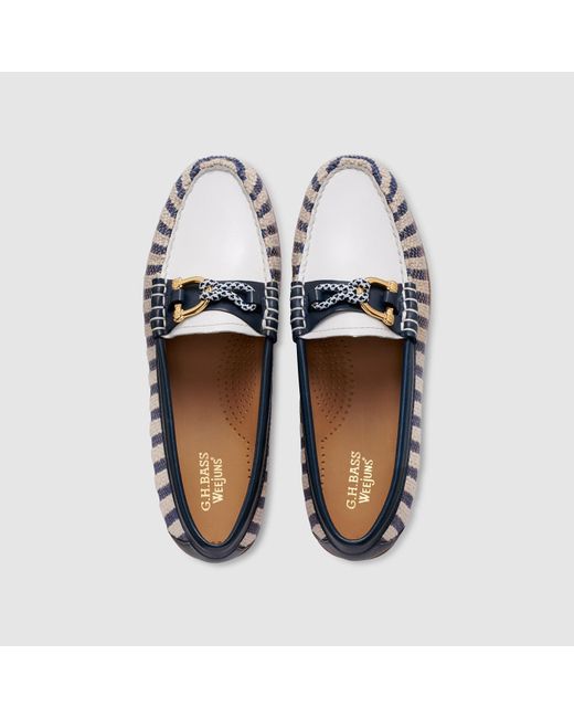 G.H.BASS Blue Lilly Nautical Weejuns Loafer Shoes