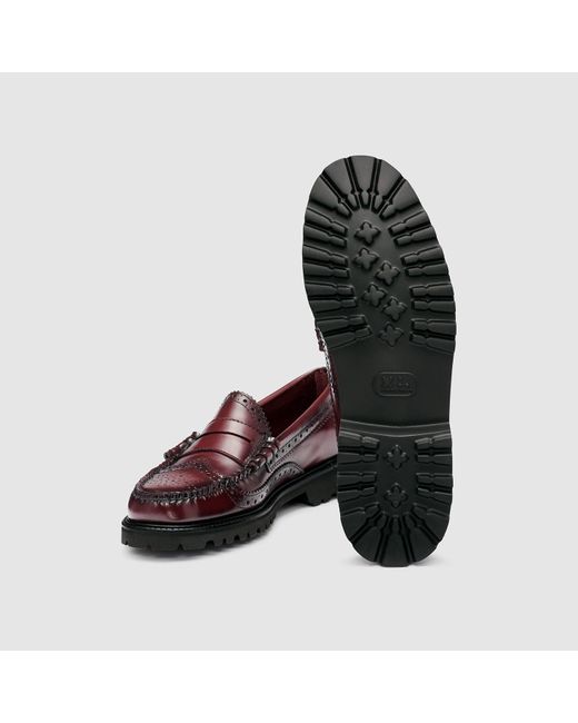 G.H.BASS Brown Larson Wingtip Lug Weejuns Loafer Shoes for men