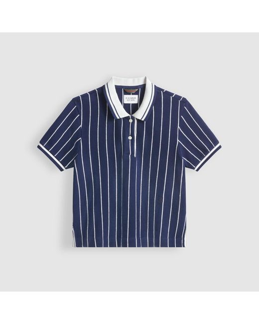 G.H.BASS Blue Brinley Cropped Polo Shirt