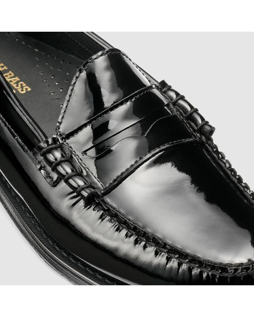 G.H.BASS Black Larson Monogram Heritage Weejuns Loafer Shoes for men