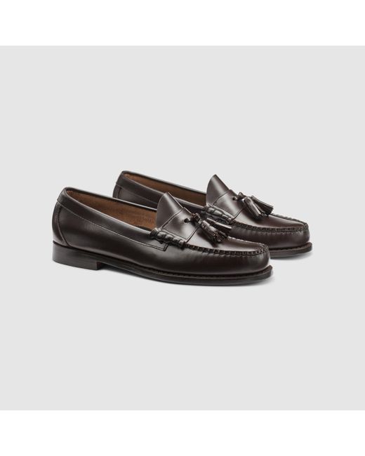 G.H.BASS Black Lennox Leather Tassel Weejuns Loafers for men