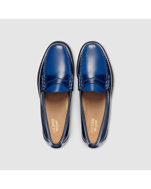G.H.BASS Blue Larson Colorblock Weejuns Loafer Shoes for men