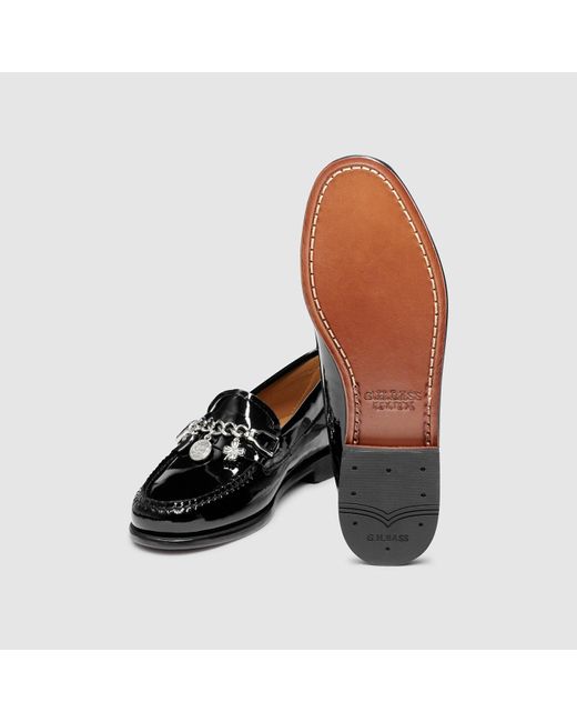 G.H.BASS Black Whitney Charm Weejuns Loafer Shoes