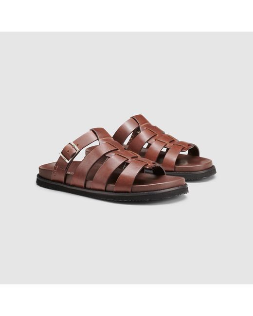 Bass Men\'s Dark Brown Leather Sandals s-l400.jpg main image 3