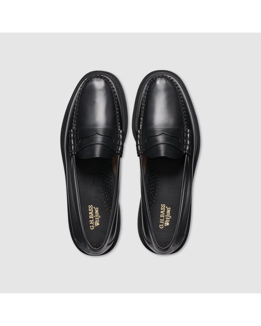 G.H. Bass & Co. Larson Mocassini Uomo In Pelle, Suola In Gomma, Tacco Piatto, Collezione Classica - 3