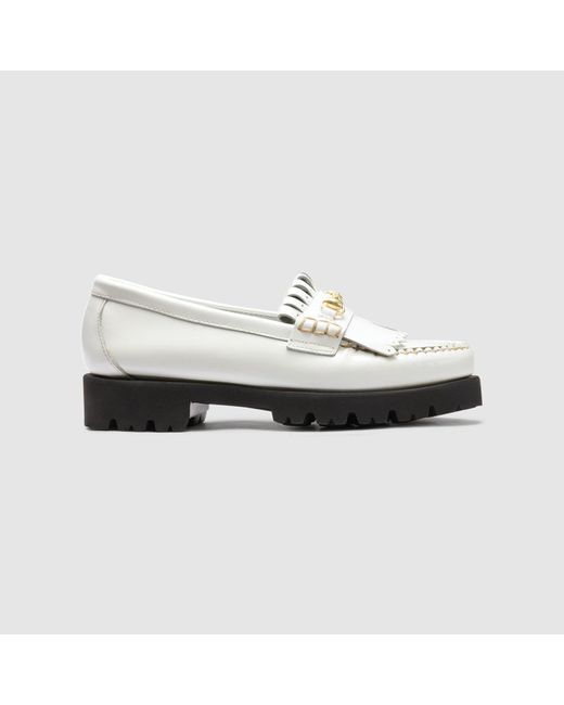 G.H. Bass & Co. Lianna Kiltie Super Lug Weejuns Loafer Shoes in White ...