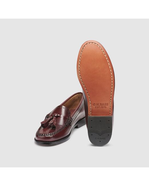 G.H.BASS Red Estelle Tassel Weejuns Loafer Shoes