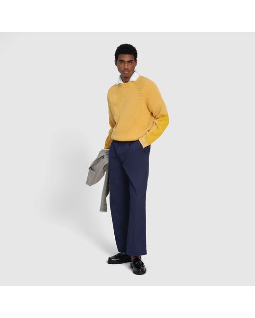 G.H.BASS Yellow Braeburn Fisherman Sweater
