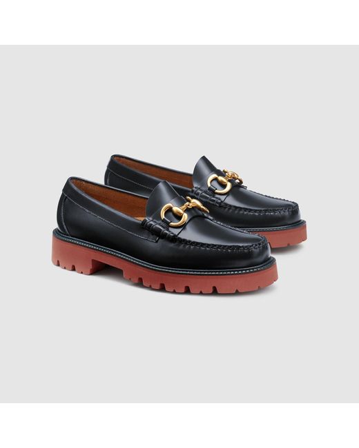 G.H.BASS Black Lincoln Super Bit Super Lug Weejuns Loafer Shoes for men