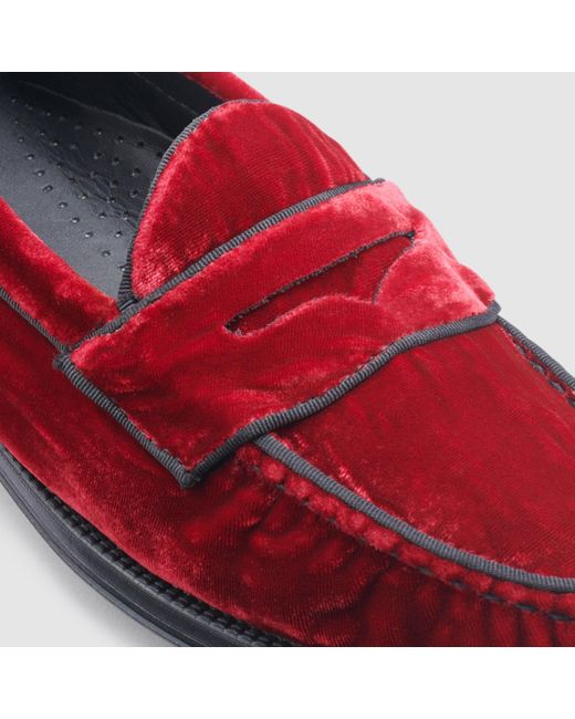 G.H.BASS Red Logan Piping Easy Weejuns Loafer Shoes for men