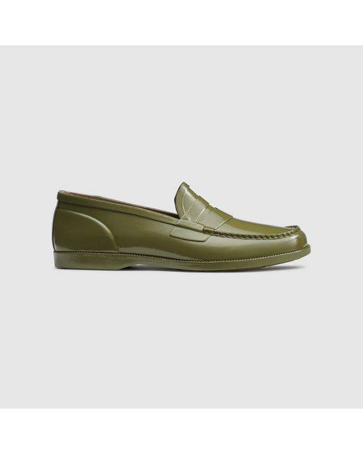 G.H.BASS Green Whitney Rubber Rain Loafer Shoes