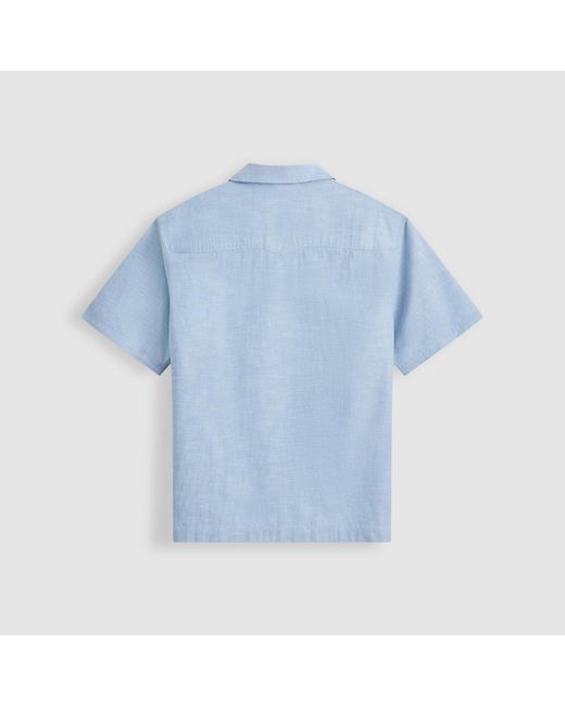 G.H.BASS Blue Unisex Lyon Short Sleeve Button Up Shirt