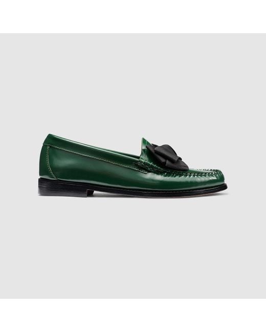 G.H.BASS Green Lillian Bow Weejuns Loafer Shoes
