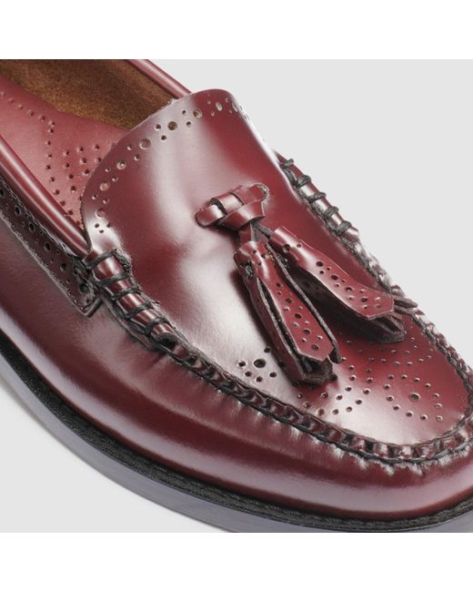 G.H.BASS Red Estelle Tassel Weejuns Loafer Shoes