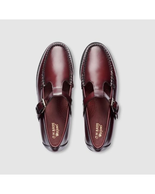 G.H. Bass & Co. Mary Jane Weejuns Loafer Shoes in Red | Lyst