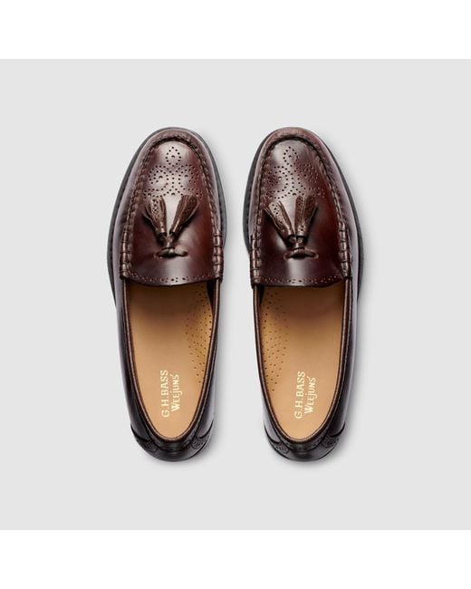 G.H.BASS Brown Larkin Tassel Brogue Weejuns Loafer Shoes for men