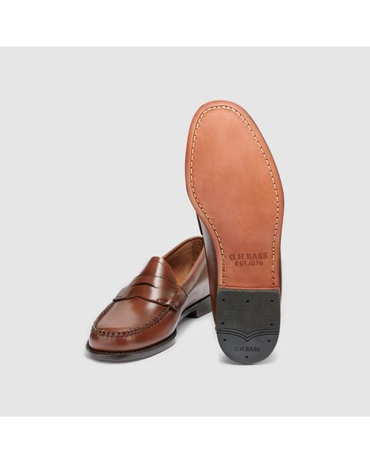 G.H. Bass Co. Logan Flat Strap Weejuns Loafers in Brown for Men Lyst