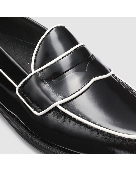 G.H.BASS Black Logan Piping Easy Weejuns Loafer Shoes for men