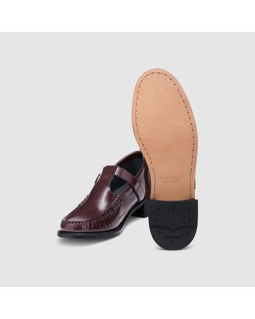 G.H.BASS Brown Mary Jane Heel Loafer