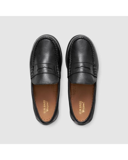 G.H.BASS Black Kids Weejuns Loafer Shoes for men