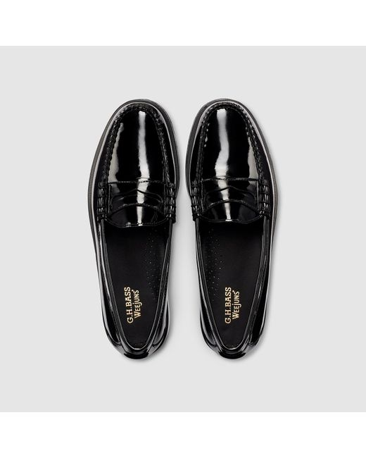 G.H.BASS Black Larson Monogram Heritage Weejuns Loafer Shoes for men