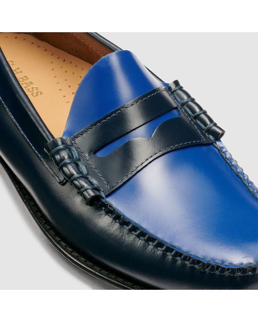 G.H.BASS Blue Larson Colorblock Weejuns Loafer Shoes for men