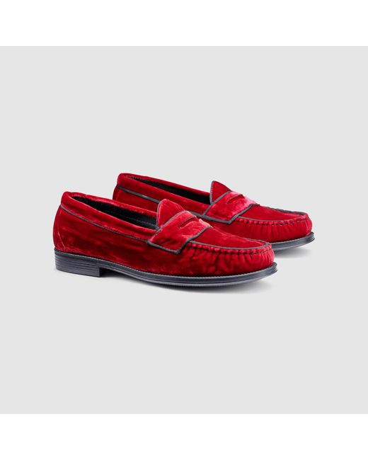 G.H.BASS Red Logan Piping Easy Weejuns Loafer Shoes for men