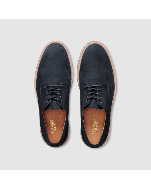 G H Bass Baltimore Blue Suede Oxford Ankle Boot Unisex G.H. Bass & Co. Pasadena Suede Buck Shoes in Blue for Men | Lyst main image 4