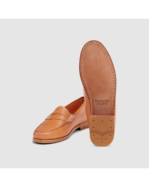 G.H.BASS Orange Whitney Vachetta Weejuns Loafer Shoes