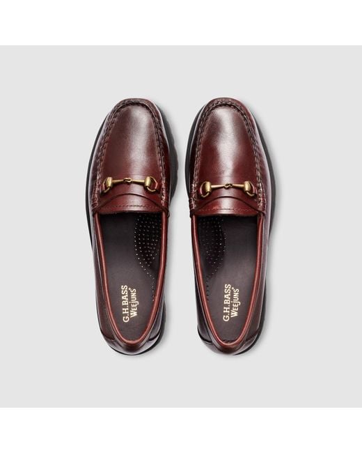 G.H.BASS Red Lianna Bit Super Lug Weejuns Loafers