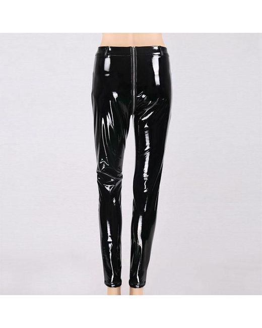 Cheap 5 Colors Leather Leggings Women Back Zipper Leather Pants Tights Sexy Leather  Pants  Joom