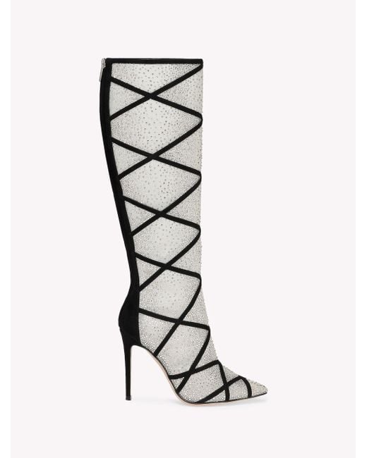 Gianvito Rossi White Confetti Boot, Schwarz