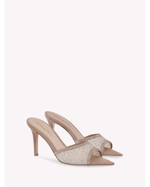 Gianvito Rossi Natural Rania Mule 85