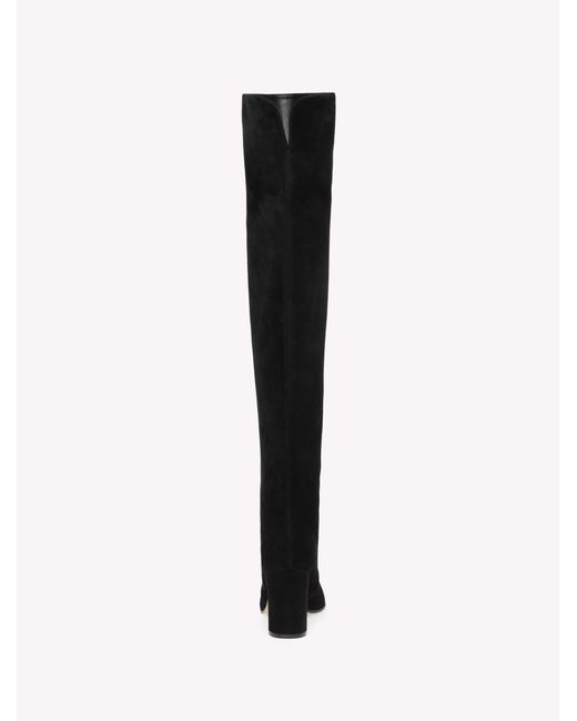 Gianvito Rossi Black Glen Cuissard, Suede