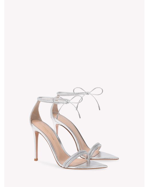 Gianvito Rossi White Montecarlo, Sandals, , Praline Suede
